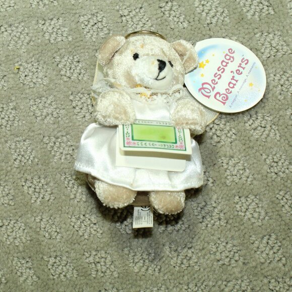 Vintage Miniature Aurora Plush Message Bear'ers 3.5" Angel Bear - Picture 1 of 5